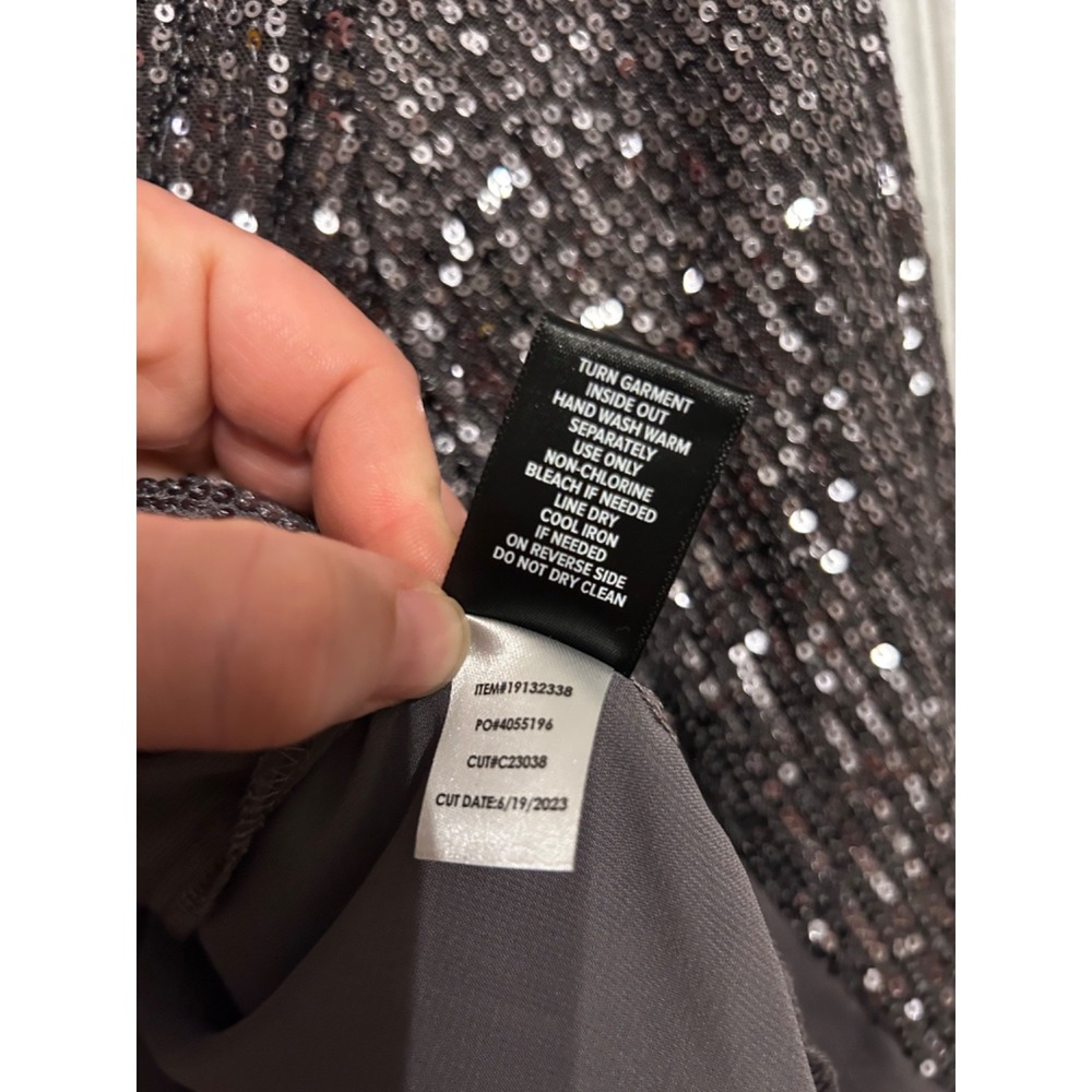 Torrid Size 2 Madison Sequins‎ Button Front Shirt Long Sleeve Blouse Purple - Picture 6 of 15